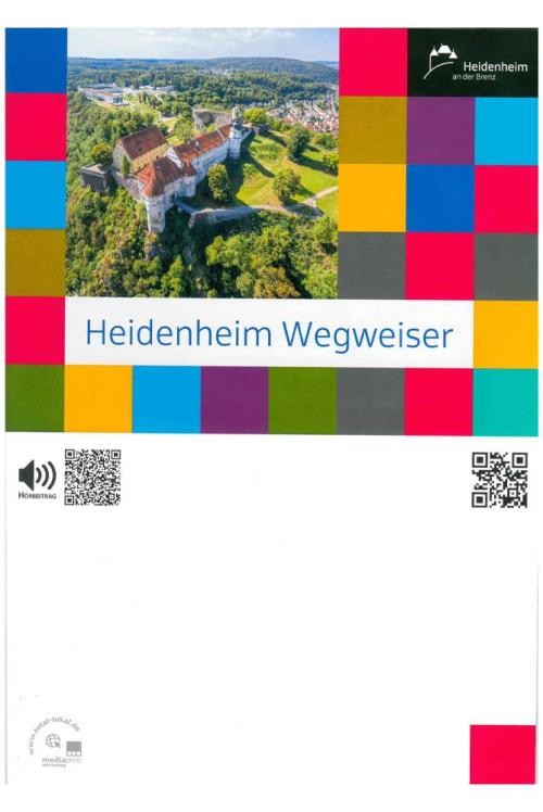 Schloss Hellenstein eingerahmt von bunten Quardraten Schloss Hellenstein eingerahmt von bunten Quardraten