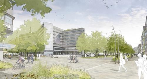 Der Blick auf die zukünftige Begrünung der Grabenstraße. Visualisierung: Terra.Nova/Stadt Heidenheim Der Blick auf die zukünftige Begrünung der Grabenstraße. Visualisierung: Terra.Nova/Stadt Heidenheim